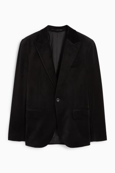 Uomo - Giacca in velluto - slim fit - stretch - nero