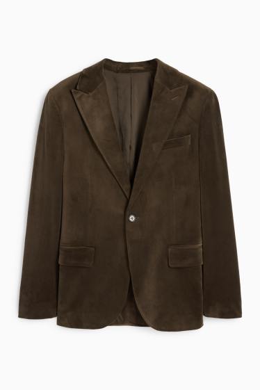 Uomo - Giacca in velluto - slim fit - stretch - verde scuro