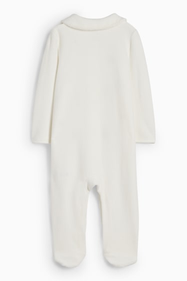 Unisex - Weihnachts-Baby-Schlafanzug - gerippt - weiss