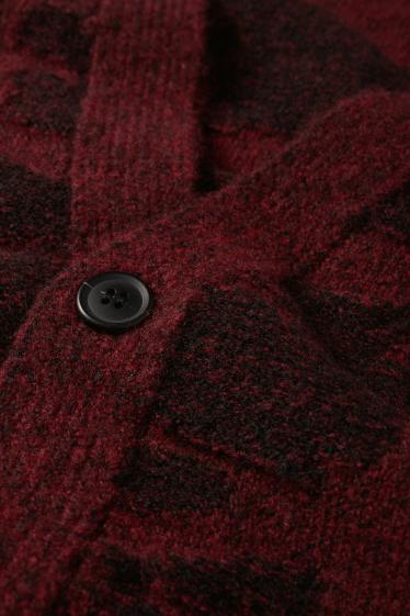 Heren - Gebreid vest - met patroon - bordeaux