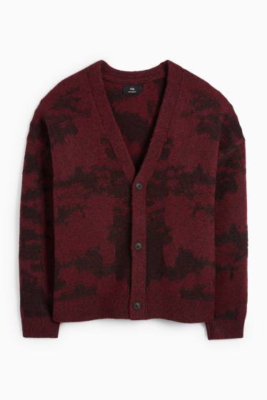 Heren - Gebreid vest - met patroon - bordeaux