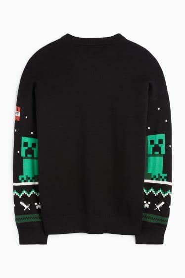 Děti - chlapci - Minecraft - svetr - černá