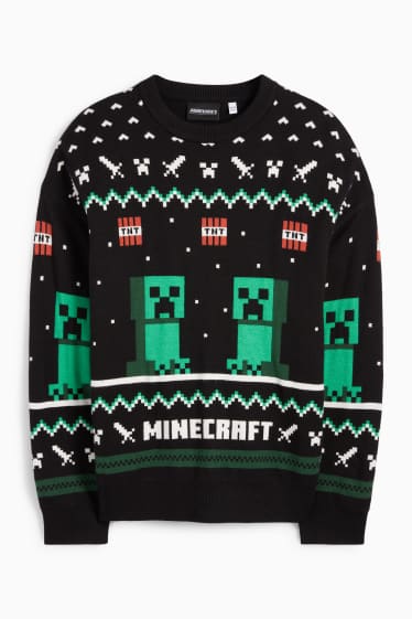 Děti - chlapci - Minecraft - svetr - černá