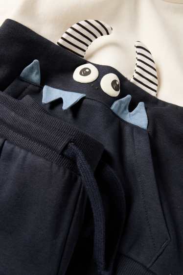 Enfants garçons - Monstres - ensemble - sweat à capuche et pantalon de jogging - 2 pièces - bleu foncé