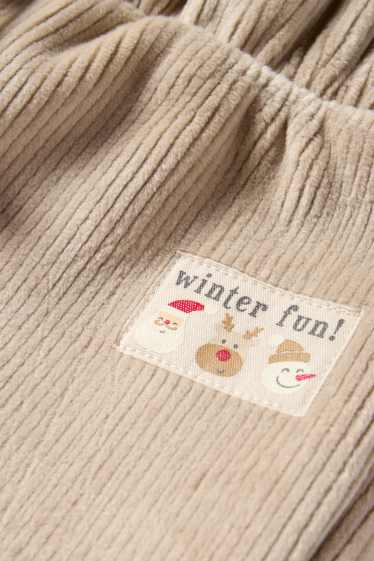 Bébés garçons - Pantalon de jogging chaud pour bébé de Noël - finition côtelée - beige