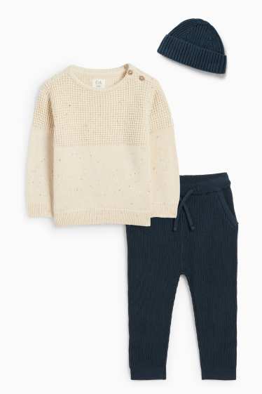 Baby Jungen - Baby-Outfit - 3 teilig - beige
