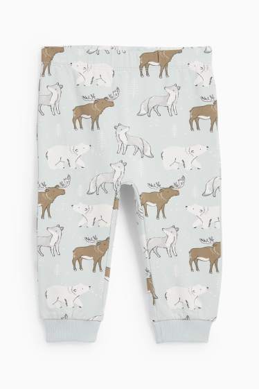 Baby Jungen - Wolf und Eisbär - Baby-Pyjama - 2 teilig - petrol