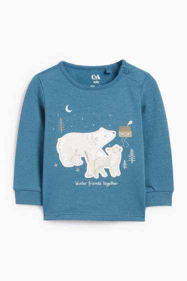 Baby Jungen - Wolf und Eisbär - Baby-Pyjama - 2 teilig - petrol