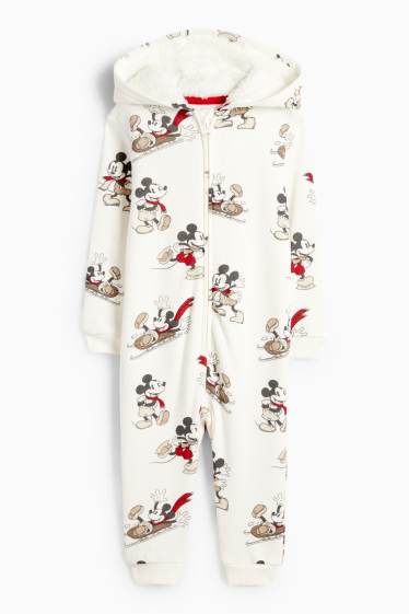 Miminka - chlapci - Mickey Mouse - overal pro miminka - krémově bílá