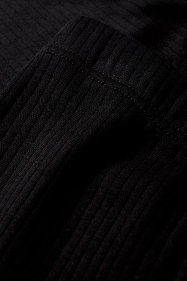 Herren - Lange Unterhose - gerippt - schwarz