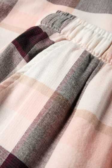 Femmes - Bas de pyjama en flanelle - à carreaux - rose