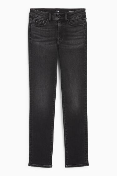 Dames - Slim jeans - mid waist - thermojeans - LYCRA® - jeansdonkergrijs