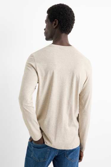 Uomo - Maglia a maniche lunghe - beige chiaro