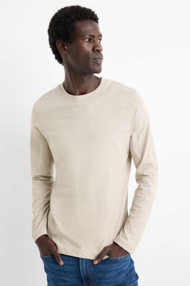 Uomo - Maglia a maniche lunghe - beige chiaro