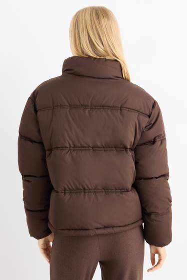Dames - Jas met stiksels - donkerbruin