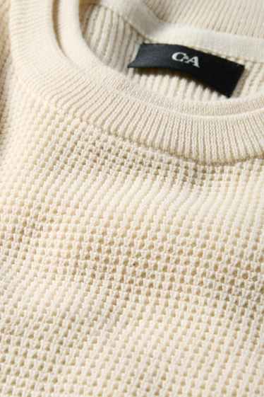Herren - Pullover - strukturiert - cremeweiß