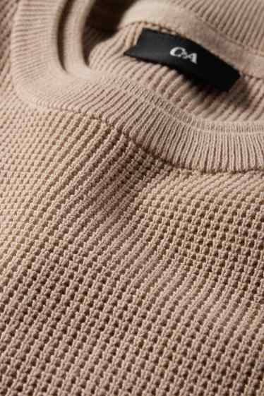 Herren - Pullover - strukturiert - beige