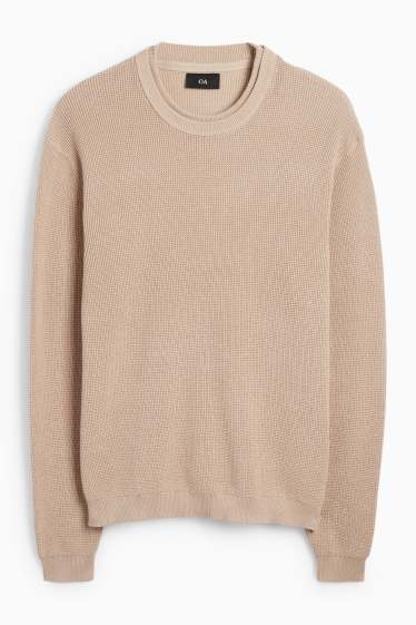 Herren - Pullover - strukturiert - beige