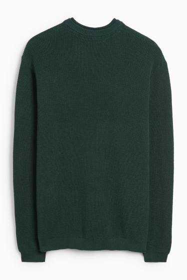 Herren - Pullover - strukturiert - dunkelgrün