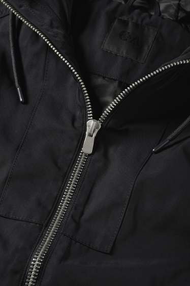 Men - Jacket with hood - black