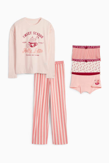 Nena - Conjunt - Pijama i bòxers nadalencs - 5 peces - rosa