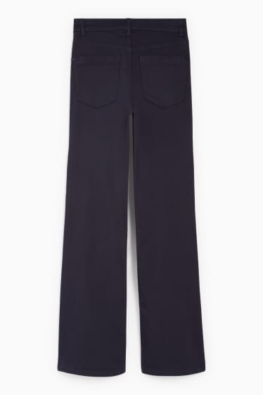 Women - Cloth trousers - high waist - recycled - dark blue