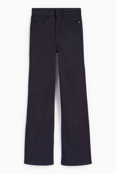 Women - Cloth trousers - high waist - recycled - dark blue