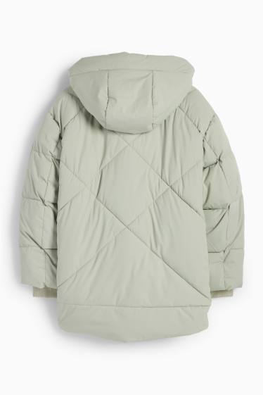 Damen - Steppjacke mit Kapuze - wasserabweisend - mintgrün