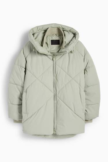 Damen - Steppjacke mit Kapuze - wasserabweisend - mintgrün