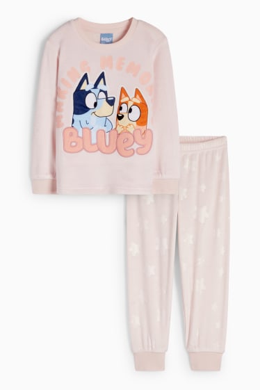 Enfants filles - Bluey - pyjama d’hiver - 2 pièces - rose