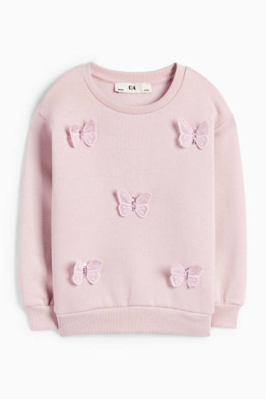 Kinder Mädchen - Schmetterling - Sweatshirt - rosa