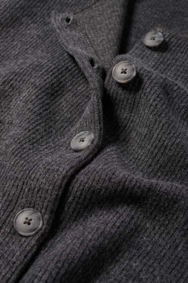 Dames - Vest - geribd - donkergrijs