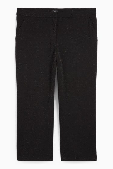 Femmes - Pantalon de bureau - high waist - wide leg - noir