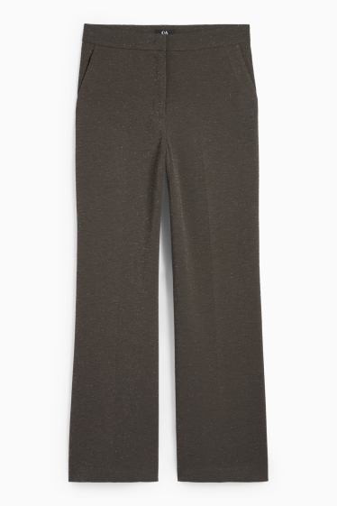 Dona - Pantalons formals - high waist - wide leg - gris fosc