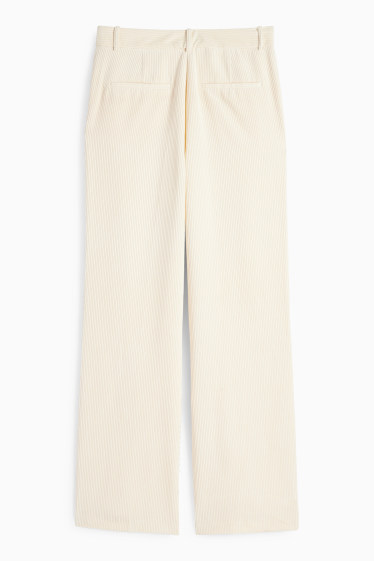Dámské - Business kalhoty - high waist - regular fit - krémově bílá
