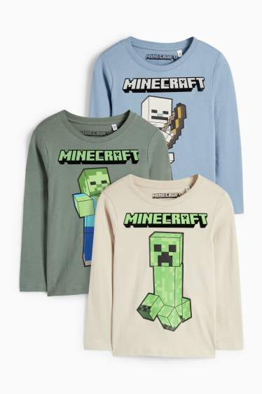 Kinderen: jongens - Shirt met lange mouwen - blauw / beige