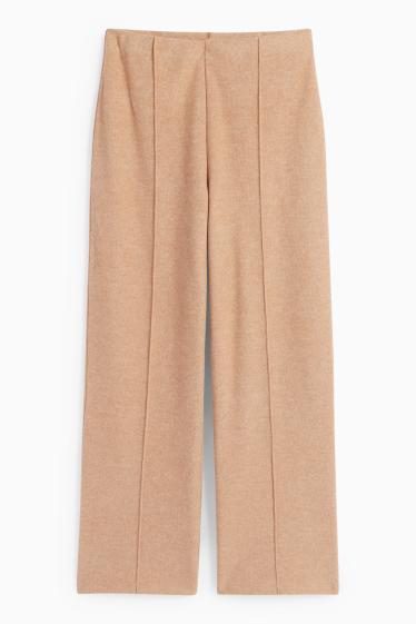 Damen - Strick-Jogginghose - hellbraun