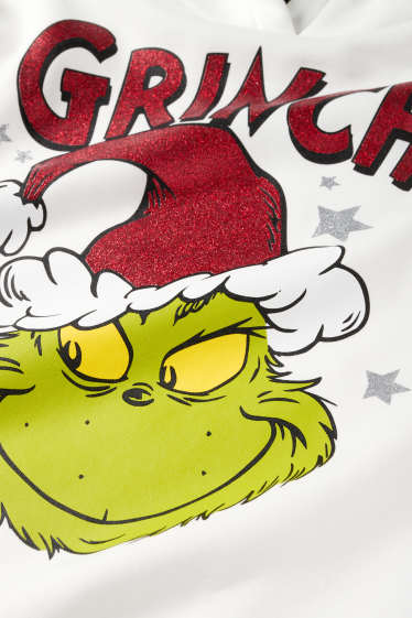 Copii - Fete - Grinch - hanorac cu motive de Crăciun - alb