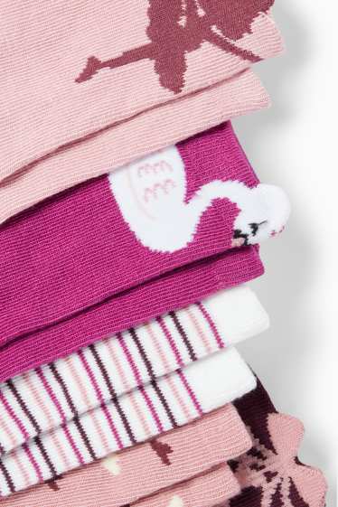 Kinder Mädchen - Multipack 5er - Ballerina und Schwan - Socken mit Motiv - rosa