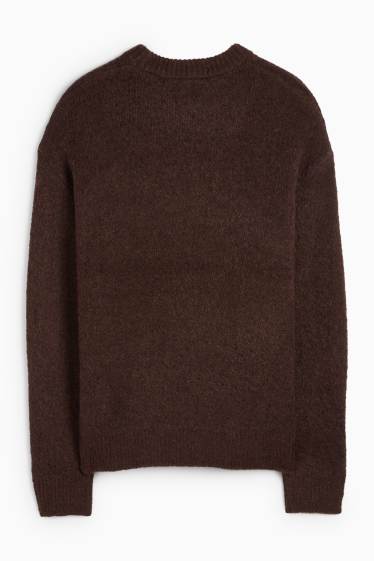 Pánské - Buklé svetr - tmavohnědá
