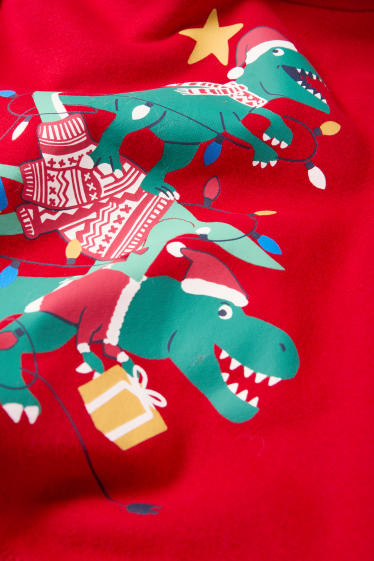 Kinder Jungen - Dino - Weihnachts-Hoodie - rot