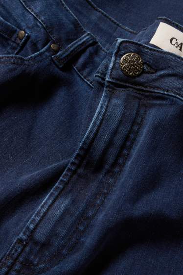 Women - Flared jeans - mid-rise waist - denim-dark blue