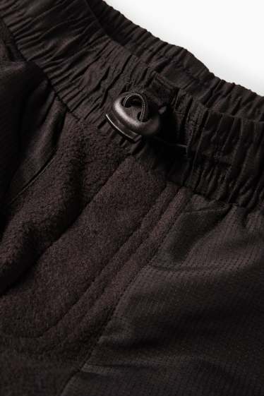 Kinder Jungen - Fleece-Cargo-Jogginghose - schwarz