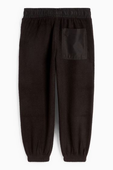 Kinder Jungen - Fleece-Cargo-Jogginghose - schwarz
