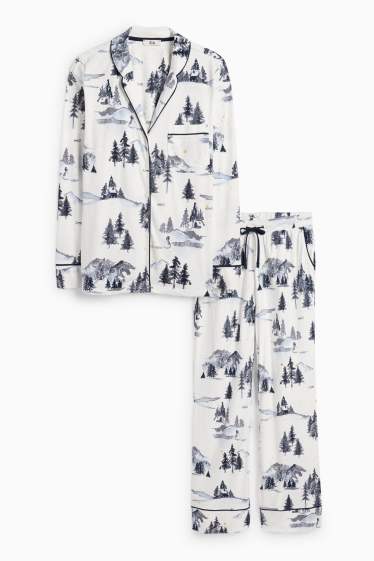 Mujer - Pijama - estampado - blanco