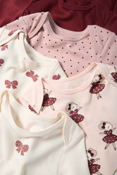 Neonate - Confezione da 5 - ballerina e fiocchetto - body per neonate - rosa