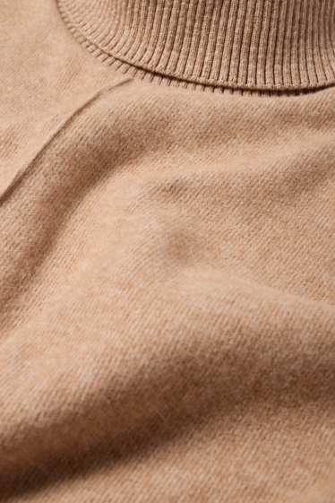 Donna - Top con collo a dolcevita - marrone chiaro