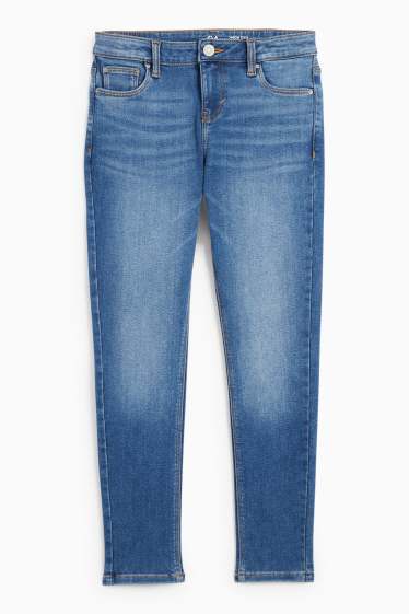 Children Girls - Skinny jeans - thermal jeans - blue denim