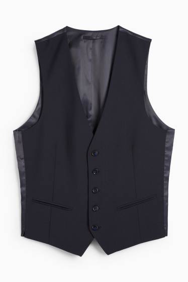 Pánské - Vesta - regular fit - Flex - vlněná směs - tmavomodrá