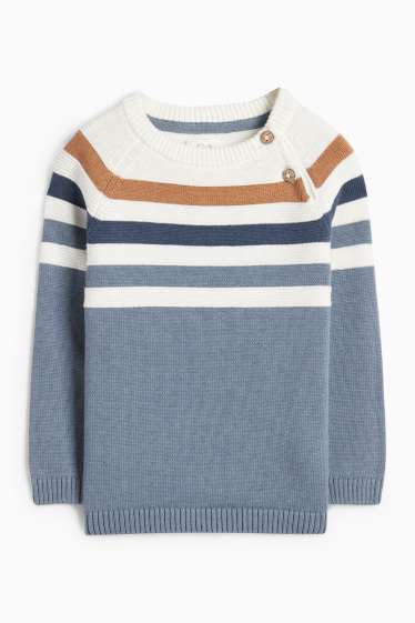 Baby Jungen - Baby-Pullover - gestreift - blau
